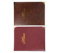 Ipetboom 2 Piezas Libro de Menú Carpeta de Menú A4 Pu Transparente 7 Hojas, Fácil de Cambiar Contenidos, para Bar y Restaurante, Estilo Simple y Casual