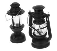 Ipetboom 2 Piezas Mini Lámparas Queroseno Vintage para Casa de Muñecas de Negras con Diseño Colgante Decoración Duradera para Micro Paisajes y Manualidades