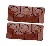 Ipetboom 2 piezas Moldes de Silicona para Chocolate y Dulces de Moldes Redondos para Hacer Lollipops y Fudge Herramienta de Repostería DIY Antiadherente y Desmoldeo