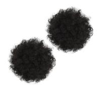Ipetboom 2 piezas Moño Postizo Rizado con Cordón Cabello Afro Sintético Resistente al para Peinados Únicos y Cómodos Mujeres
