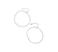 Ipetboom 2 Piezas Mujer de Esclavas de Único y Joyería Resistente y Color Plateado