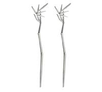 Ipetboom 2 Piezas Palillos De Pelo De Metal Con Moño Palitos Para El Cabello Para Mujeres Pasador De Pelo Francés Alfiler Horquilla Palo De Pelo De Espada Encantos Silver Aleación De Zinc