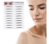 Ipetboom 2 piezas Pegatinas de Cejas Adhesivas Realistas para Hombres y Mujeres de Negras Fácil Aplicación Efecto Natural y Duradero Plantilla para Rellenar y Moldear Cejas sin Daño la