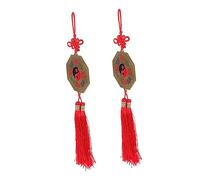 Ipetboom 2 Piezas Pendientes de Feng Shui de Aleación Espejo Bagua para Protección y Prosperidad