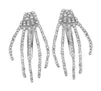 Ipetboom 2 Piezas Pinzas Para El Cabello De Halloween Broche De Araña Pasador De Mano Pinza De Pelo De Serpiente Clips De Horquilla De Tela De Araña Silver Diamantes De Imitación