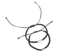 Ipetboom 2 piezas Pulseras Madre Hijo Trenzadas Negras Juego Diseño de Corazón Brazaletes Combinados para Madres y Amigas Accesorio para