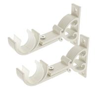 Ipetboom 2 Piezas Soporte de Barra de Cortina Rotatorio para Montaje Pared Compatible con Tubos para Cortinas Secado de Ropa y Decoración Diseño Antioxidante y Elegante para Salones y