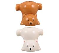 Ipetboom 2 Piezas Soporte de Cepillos Diseño de Oso Dispensador de Palillos y Organizador Multifuncional para Baño y Cocina Antideslizante y Compacto para Encimera