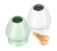 Ipetboom 2 Piezas Soporte para Batidor de Matcha Cerámico Juego Diseño Japonés Elegante Soporte Decorativo y Funcional para Té Hogar o Sala de Té Material Cerámico Resistente