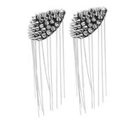 Ipetboom 2 Piezas suministros de ropa charreteras bordado retro Parche traje de hombro insignia de hombro con borla accesorios de disfraces joyas de hombro planchar Plata