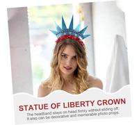Ipetboom 2 Piezas tocado de fiesta antorcha de la estatua de la libertad traje de flash decoraciones tocado de Aro de pelo 4to aro de pelo de fiesta aro de pelo de rendimiento