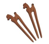 Ipetboom 2 Piezas Traditional Wooden Hairpins Retro Chinese Style Zodiac Horse Hair Sticks Lightweight Bun Pins For Women Spring Festival Hair Accessories