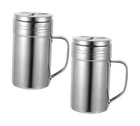 Ipetboom 2 piezas Unidades Saleros Pimenteros Inoxidable con Mango Frascos para Especias de Cocina Envases para Condimentos Resistentes y Prácticos para Barbacoas y Uso Doméstico