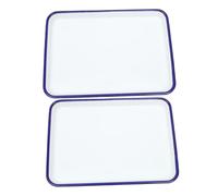 Ipetboom 2 Platos Esmaltados Para Hornear Tartas Aptos Para Vitrocerámica Aptos Para Horno Esmaltados Antiadherentes Color Blanco
