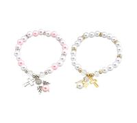 Ipetboom 2 Pulseras De Cuentas Con Forma De Mano De Ángel Joyas De Perlas Para La Muñeca Adornos Para La Muñeca Pulseras De Cuentas Cadena De Perlas Artificiales Cadenas De