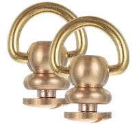 Ipetboom 2 Remaches Giratorios de Latón Anillas en D para Decorar Bolsos y Manualidades de Cuero, Pack de 2 Piezas Doradas para Monederos y Correas