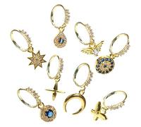 Ipetboom 2 Series Anillos Ajustables De Aleación para Hombres De Cartílago Falsas Anillos para Nariz No Perforantes Decoración 8 Piezas*2