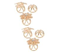 Ipetboom 2 Series Botón De Broche Chal Para Mujeres Bufandas Abrazadera Del Anillo De Bufanda Con Cuentas Clips Elegante Señoras Corchete Pedrería Golden 3 Piezas*2