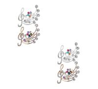 Ipetboom 2 series Broche Con Forma De Nota Musical Broche Para Ropa Broches Esmaltados Broche Para Suéter Broche Con Forma De Nota Musical Decoraciones Insignias Broche 2 piezas*2