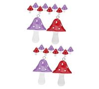 Ipetboom 2 Series Llavero De Champiñones Coloreado Encantos De Setas Hongos Temático Pequeña Oscuro Pendiente Colgante Encantos Lindos De La Pulsera Resina 10 Piezas*2