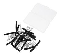 Ipetboom 20 Clips de Plástico Negro para Fijar Pelucas Diseño de Peine, Accesorios Pelo Red para Uso Profesional y Diario