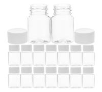 Ipetboom 20 Frascos de Plástico PET Transparentes de 15 Ml Tapa de Rosca Botellas de Boca Ancha para Muestras Mini Organizador de Pastillas y Líquidos para Viajes Almacenamiento