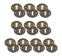 Ipetboom 20 Piezas Cubiertas Ovaladas para Cerraduras de Muebles Placas Decorativas Metálicas Vintage en Bronce Antiguo Insertos para Cerraduras de Cajones y Joyeros Protección para