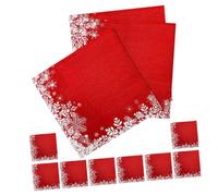 Ipetboom 20hojas Servilletas Navideñas Rojas Copos De Desechables Decoración De Mesa Para Fiestas Navideñas Para Celebraciones Al Aire