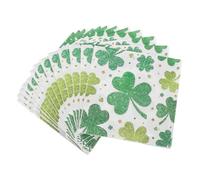 Ipetboom 20pcs St Patricks Day Servilletas Decorativas Con Trébol Elegantes y Versátiles