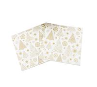 Ipetboom 20piezas Servilleta de Papel Estampada Diseño Árbol de Navidad Unidades Pack Servilletas Navideñas para Cenas Fiestas Regalos Cumpleaños