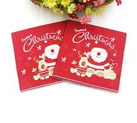 Ipetboom 20piezas Servilletas Navideñas de Papá Noel Unidades Hechas de Pulpa de Madera para Cenas Navideñas Recuerdos de Fiestas de Navidad