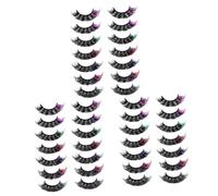Ipetboom 21pares Pestañas Postizas De Color Mix De Pestañas De Maquillaje Dramáticas Para Cosplay y Halloween Largas y Rizadas Para Fiestas y Eventos