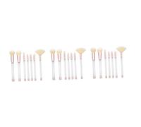 Ipetboom 21piezas Pinceles De Maquillaje Cristal Transparente Con Mango Vacío Diy Herramienta Cosmética De Arena Rosa Dorada y Pelo Blanco Para Uso Diario y Profesional