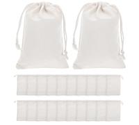 Ipetboom 24piezas Bolsas de Almacenamiento Algodón Bolsitas Pequeñas de Tela Cordón para Guardar Cosas Color Beige para Regalos de Boda o Fiestas
