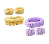 Ipetboom 2juegos Diademas y Muñequeras Para Lavado Facial Diadema Muñequera Para Cuidado Piel Casa