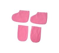 Ipetboom 2pares Guantes y Botines De Parafina Para Manos y Pies Paquete Algodón Cierre Para Cera Caliente De Cuidado Hidratante Uso Reutilizable Color Rosa