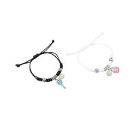 Ipetboom 2pares Pulseras de Pareja Creativas de Moda Accesorios Navideños para Parejas de Brazalete de Duradero para Decoración de Manos de Mujer Estilo Aleatorio