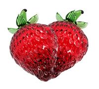 Ipetboom 2piezas Adornos De Frutas De Cristal Figura De Decoración De Escritorio para Dormitorio Exquisita Estatua De Fruta Accesorio para Fotos Decoración De Hogar