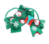 Ipetboom 2piezas Banda Pelo Lazo Navideño Coleteros para Niñas Gomas Elásticas Accesorios Pelo para Fiestas de Navidad