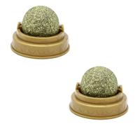 Ipetboom 2piezas Bola Licking De Catnip para Gatos Snack Sólido Comestible Promueve La Digestión y Cuida Los Dientes Juguete Interactivo para Mascotas para Superficies Lisas
