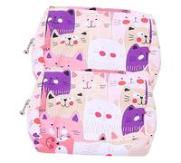 Ipetboom 2piezas Bolsa De Almacenamiento Sanitaria Multifuncional De y Portátil Para Toallas Sanitarias Accesorios De y Organización Personal Diseño De Gato