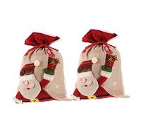Ipetboom 2piezas Bolsas de Obsequio de Papá Noel Prácticas para Dulces Decorativas de Dibujos Animados para Envolver Regalos Navidad