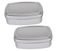 Ipetboom 2piezas Cajas De Aluminio para Jabón Estuches De Viaje Multifuncionales Jaboneras De Aluminio para Maquillaje Auriculares Hogar y Camping