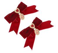 Ipetboom 2piezas Corbata de Moño de Corazón Vintage Broche de Lazo de Terciopelo para Mujer Accesorio para Vestido Navideño para Traje de Niña Fiesta de Graduación Cumpleaños