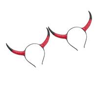 Ipetboom 2piezas Diadema De Cuerno Para Niñas Diademas Para Festivales Decoración De Cuerno Rojo Para Halloween Accesorio De Cosplay