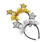 Ipetboom 2piezas Diadema de Estrella de Cinco Puntas para Celebrar el Año Adornos Cabello para Fiestas Dorada Víspera de Año