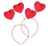 Ipetboom 2piezas Diadema De Lentejuelas Forma De De San Valentín Accesorios De Cabello Para Celebraciones y