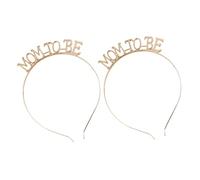 Ipetboom 2piezas Diademas De Novia Letras Mom to Be Aleación Tocados Elegantes Para Bodas y Fiestas Accesorios De Cabello Para Celebraciones Dorado