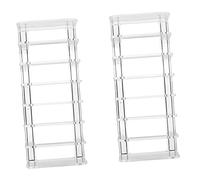 Ipetboom 2piezas Estante De Almacenamiento De Cosméticos Transparente De Rejillas Organizador Multiusos Para Sombras De Ojos Expositor De Maquillaje Hogar Para Desplegar Su Colección De