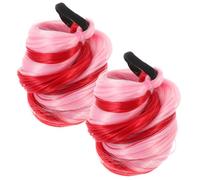 Ipetboom 2piezas Extensiones De De Caballo Cortas Para Niñas Postizo De Cabello Rizado Sintético Accesorios Divertidos Para Fiestas y Ocasiones Especiales